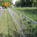 Fence outside concert crowd control barrier